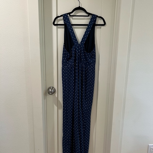 Madewell Polka Dot V Back Wide Leg Jumpsuit - Picture 4 of 5